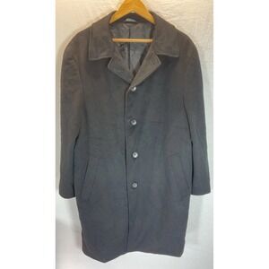 Loro Piana‎ Italy John W Nordstrom 42R Wool Trench Coat Black Overcoat